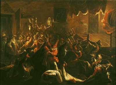 彼女の壊れた家具でのラ・トリポティエールの苦痛、ポール・スキャロン（1610-60）1712-16の「ロマン・コミック」から 作： Jean de Coulom